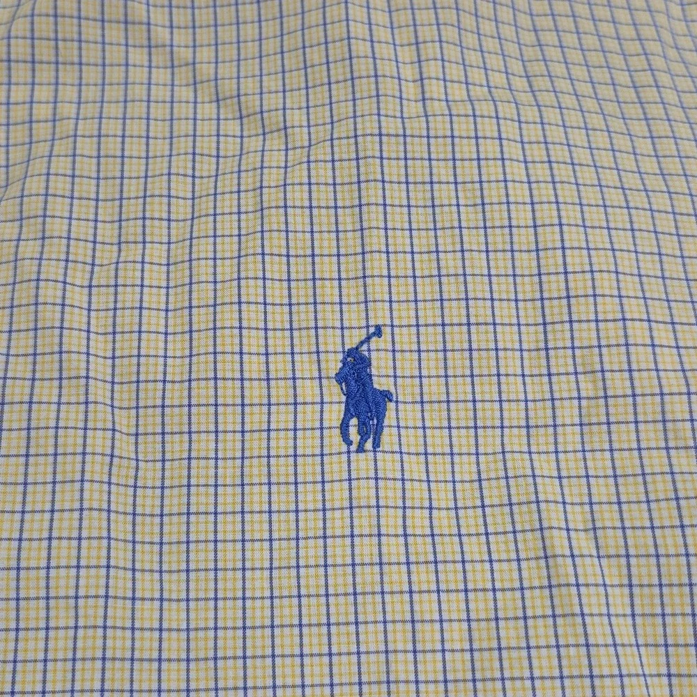 Polo Ralph Lauren Blake Short Sleeve Button Down Mens 2XL XXL Yellow Plaid
